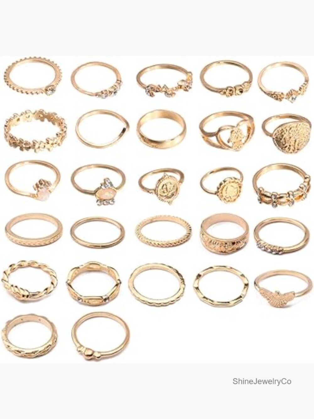 Stacking Rings Set for Women 27 Pack Vintage Midi Knuckle Ring Boho